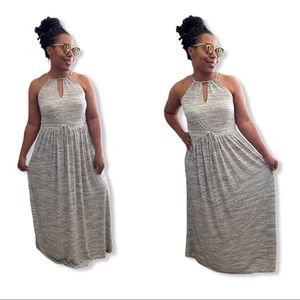 Banana Republic Dress Halter Tie Neck Maxi NEW